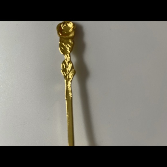 Vintage Gold Toned Rose Spoon - Picture 3 of 4